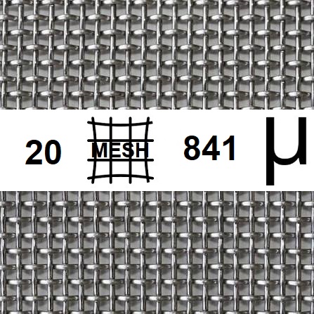 توری استیل مش 20 گرید 304L روزنه 841 میکرون